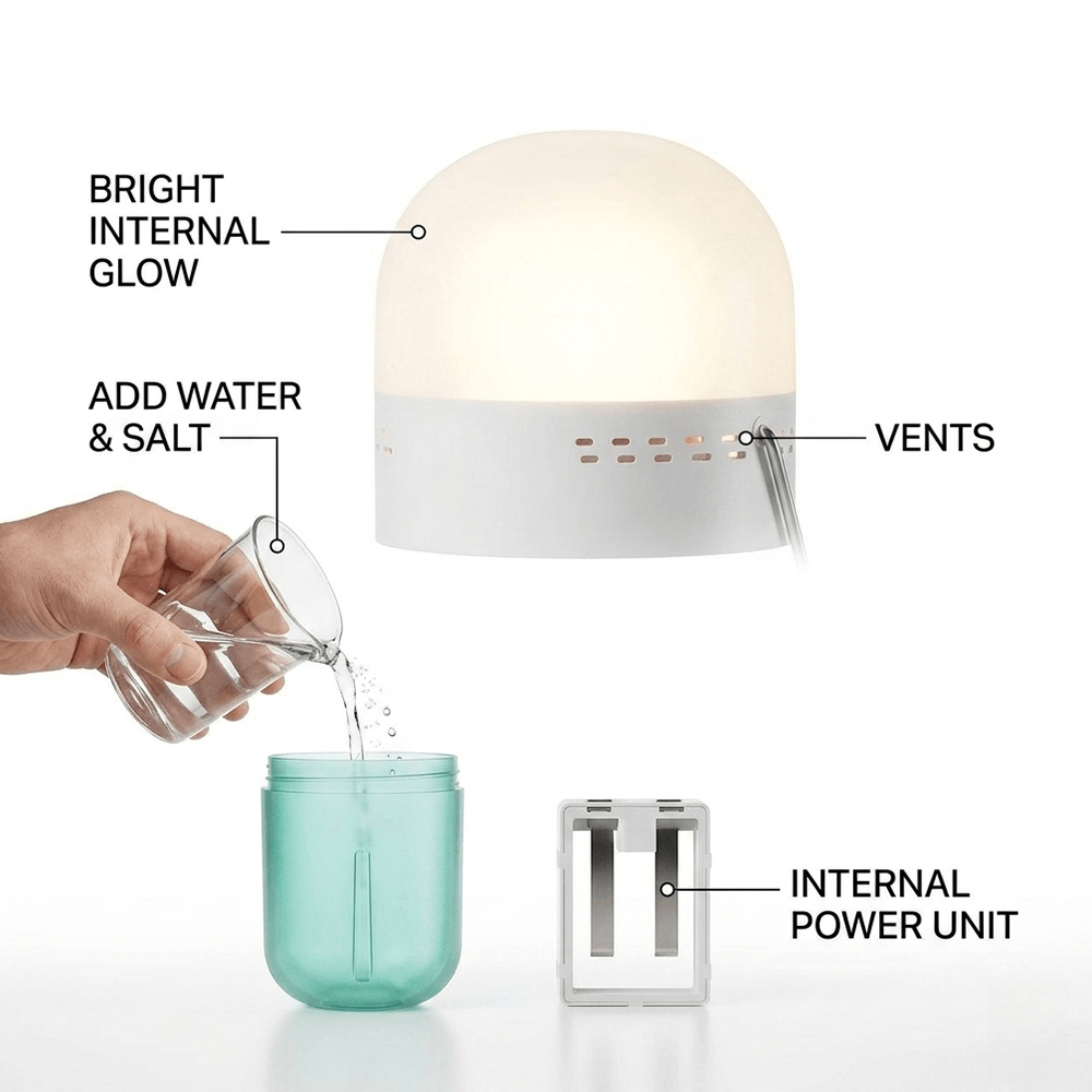 Power Outage Light - Lampu Saline Portabel Ukuran Ringkas 65.5