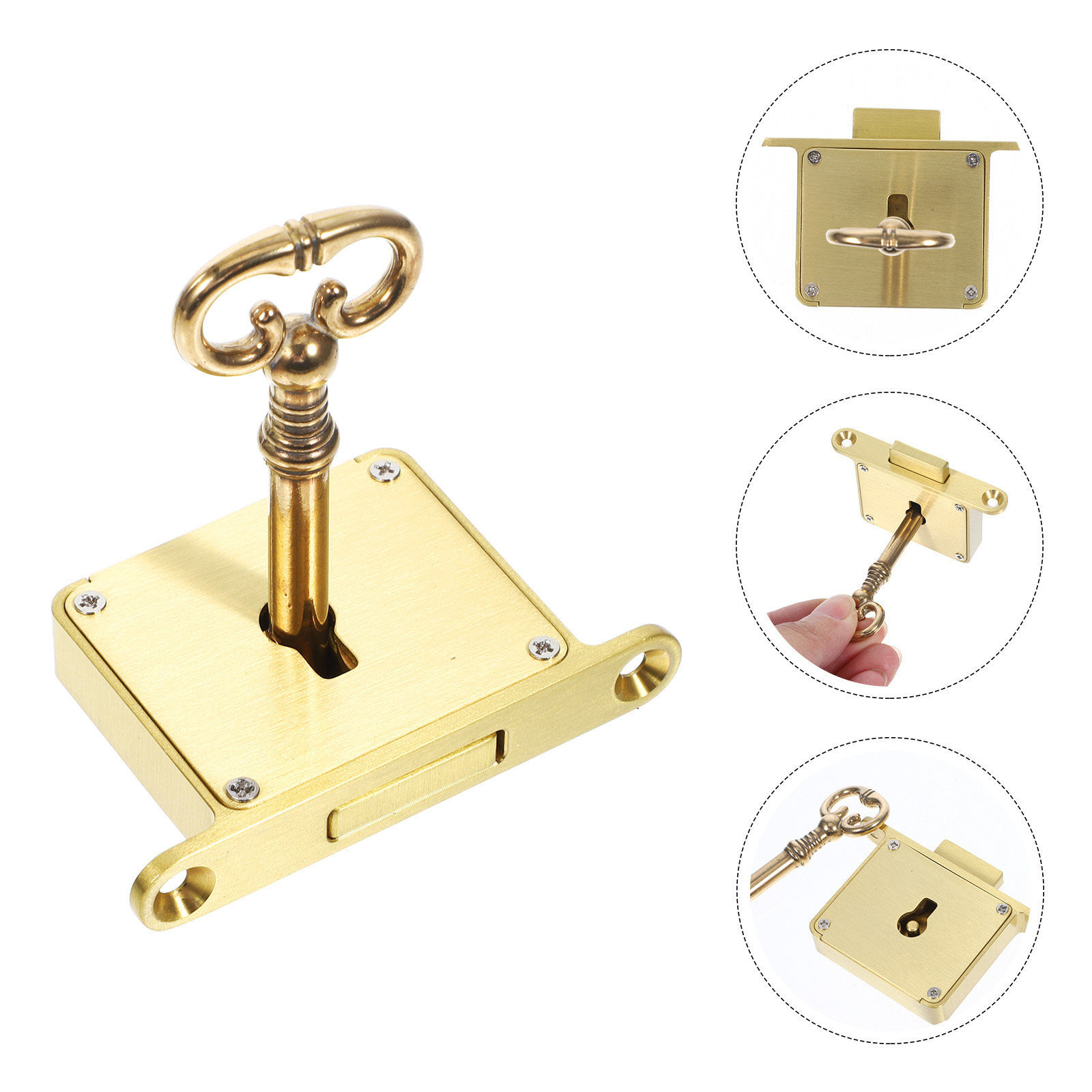 Lockbox Key Secure - 1Set Kunci Kabinet Kuningan Tugas Berat