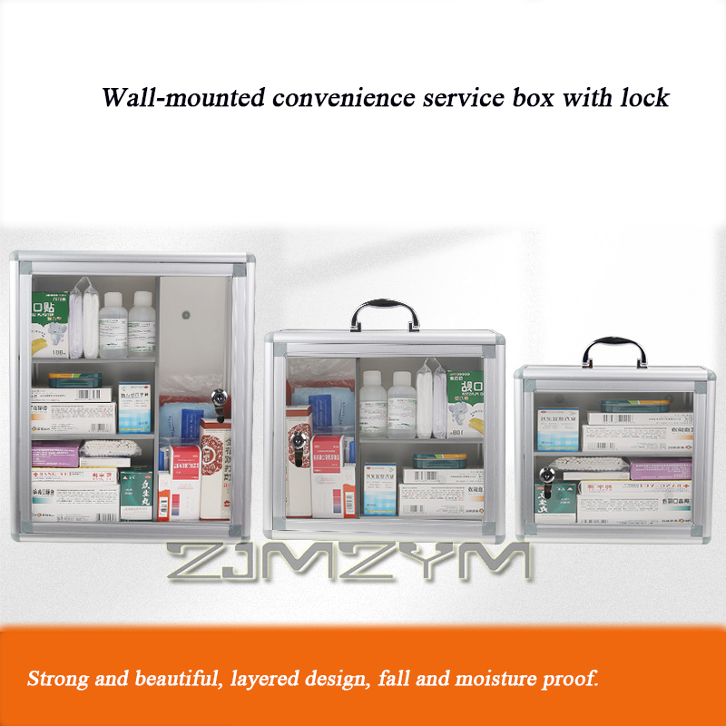 Kotak obat portabel aluminium  - Medicine Cabinet Lock ulasan dan harga