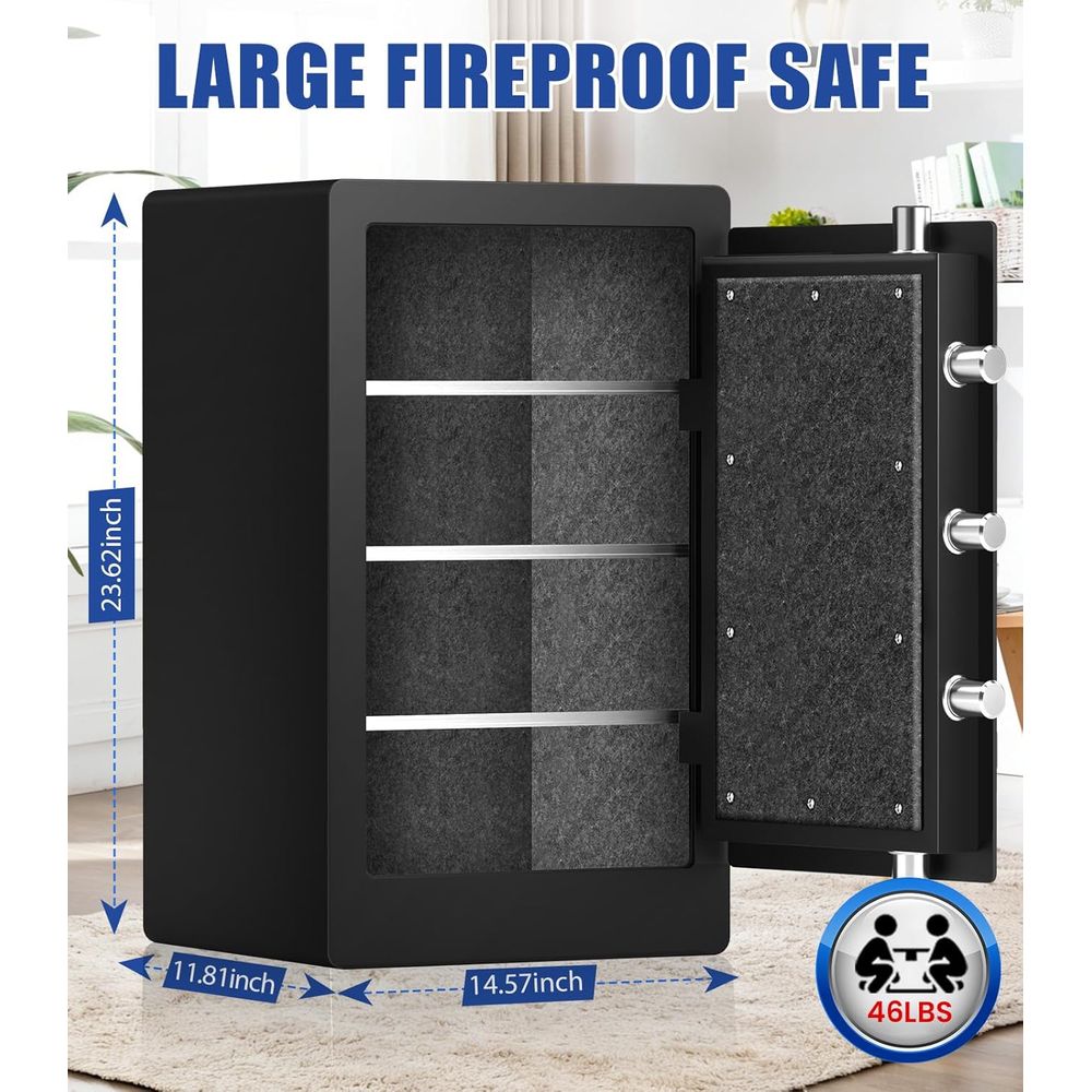 Brankas Biometrik Besar dengan - Fire Safe Document ulasan dan harga