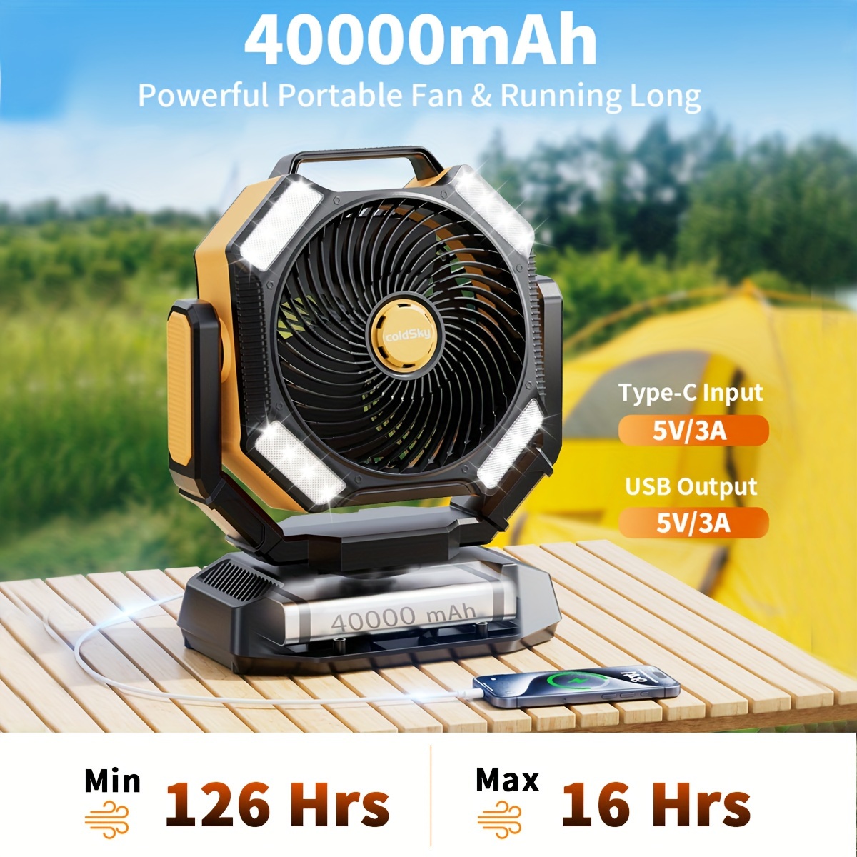 coldSky Kipas Berkemah, Kipas  - Power Outage Light ulasan dan harga